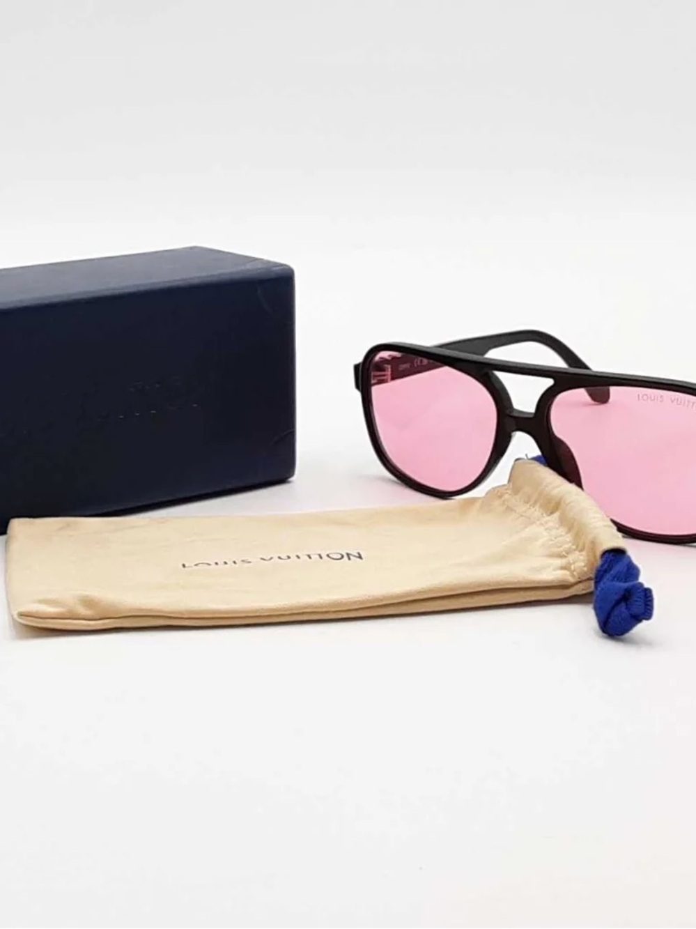 Louis Vuitton Sunglasses - Black Frame with Pink Lenses